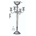 34" Nickel Plated 5 Light Candelabra W/ Bowl